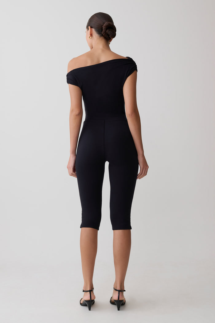 Anh One Shoulder Modal Jumpsuit - Black