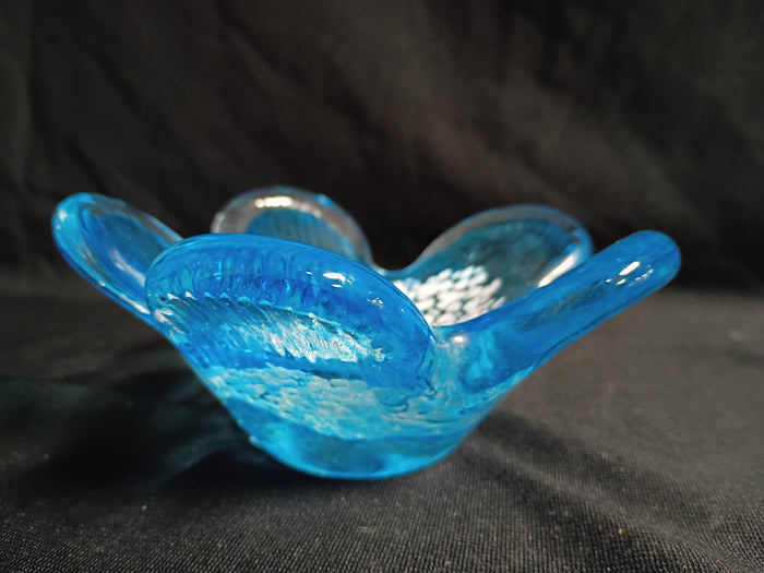 Art Glass Flower Trinket Dish