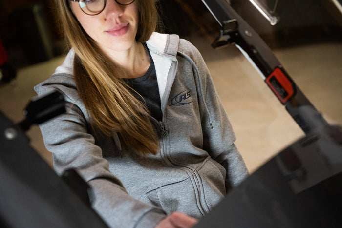 AS Logo - Sweat Kapuzen Jacke - Hellgrau - Damen