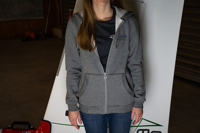AS Logo - Sweat Kapuzen Jacke - Hellgrau - Damen