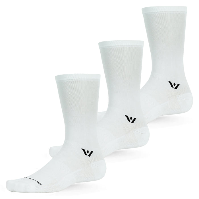 Three pairs of Aspire Crew socks in white