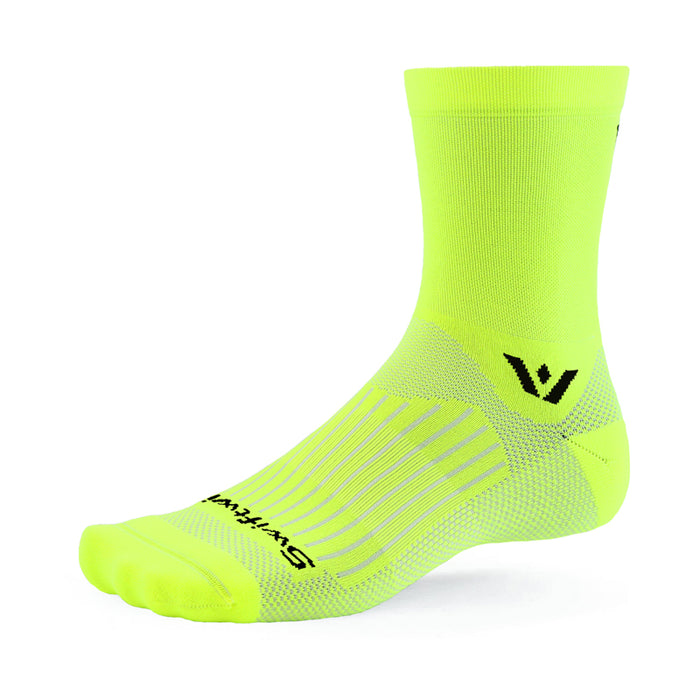 Aspire Mid-Crew sock in hi-viz yellow