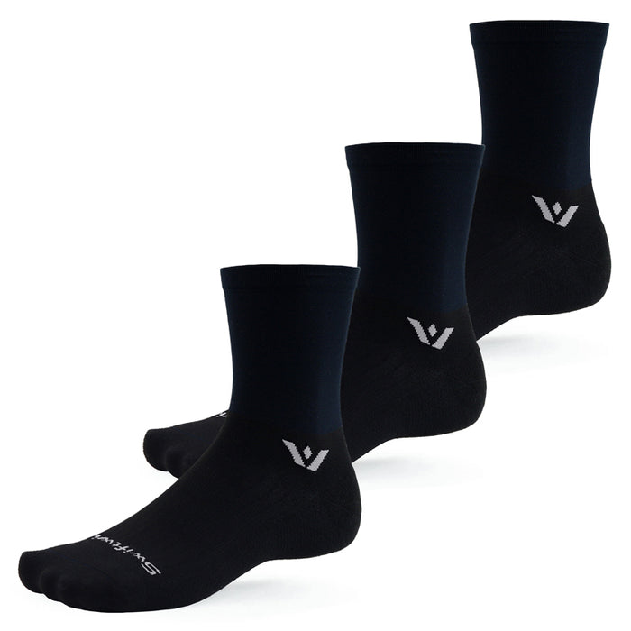 Three pairs of Aspire Mid-Crew socks in black