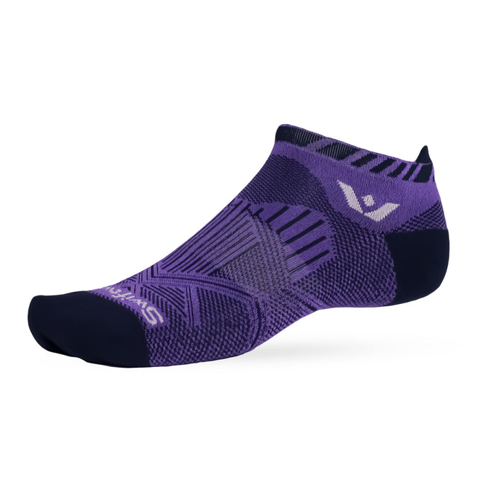 Aspire No Show sock in navy and purple