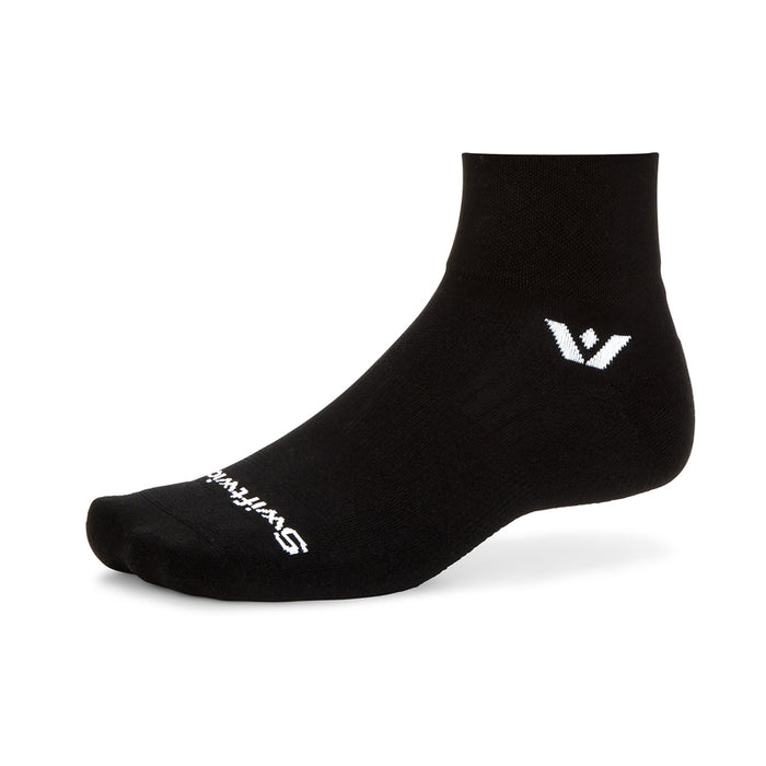 Aspire Quarter Crew sock in black