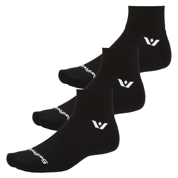 Three pairs of Aspire Quarter Crew socks in black