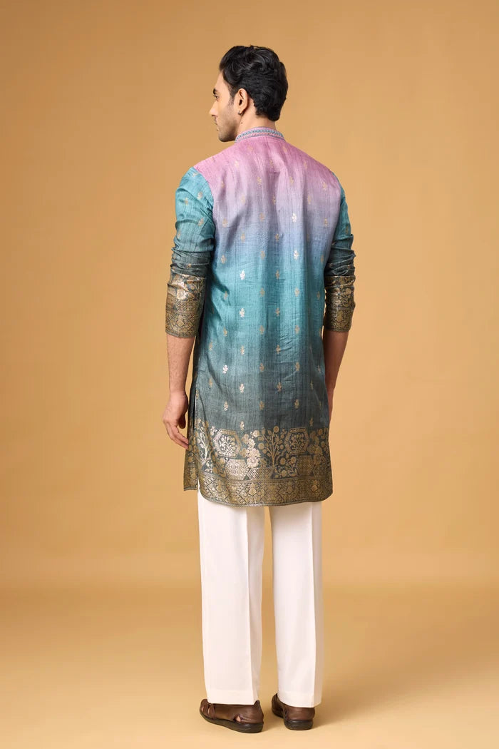 Sangeet Outfit for Men – Ombre Kurta Set Online India | Mahavir NX