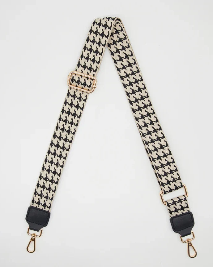 Bag Strap | Cream & Black Houndstooth