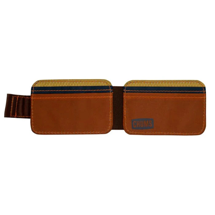 Low-profile bi-fold design 4 card slots ID window External elastic cash stash Magnetic closure Includes RFID-blocking card Dimensions: 2.5" x 4"