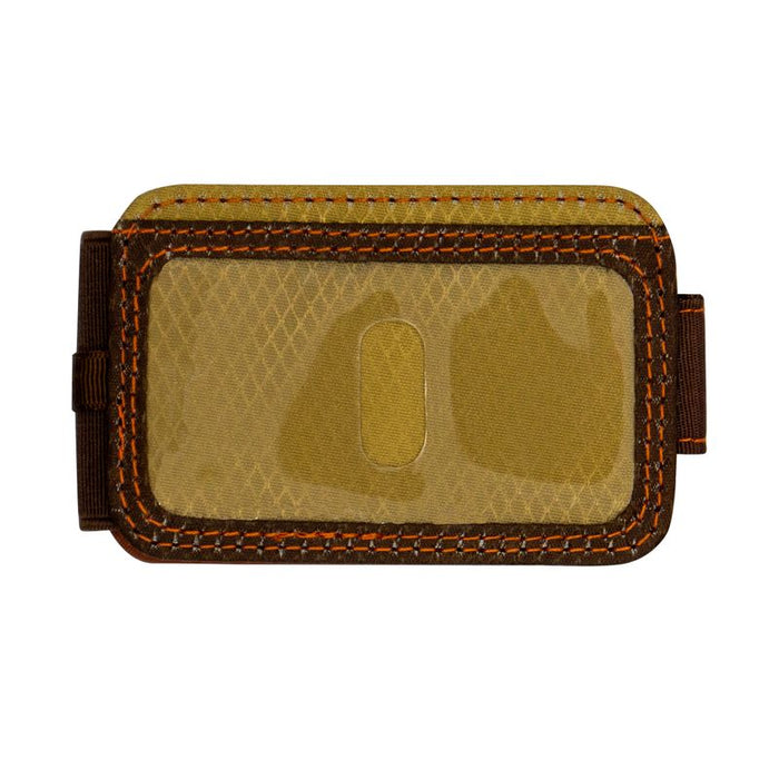 Low-profile bi-fold design 4 card slots ID window External elastic cash stash Magnetic closure Includes RFID-blocking card Dimensions: 2.5" x 4"