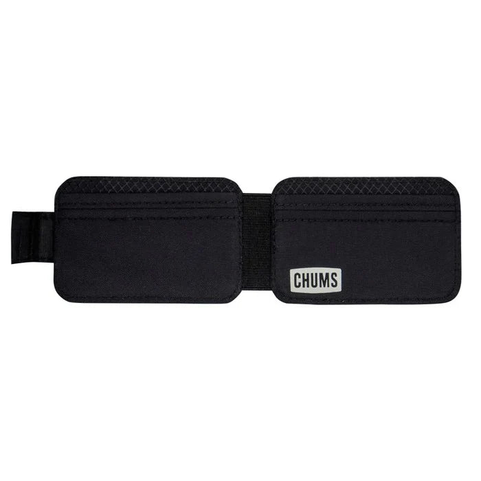 Low-profile bi-fold design 4 card slots ID window External elastic cash stash Magnetic closure Includes RFID-blocking card Dimensions: 2.5" x 4"