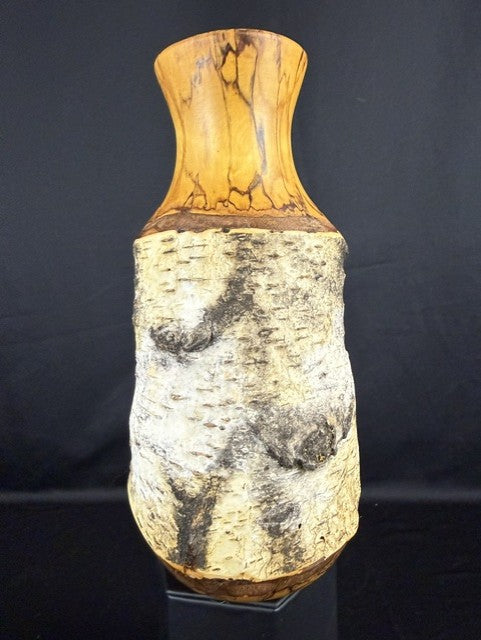 Birch Bark Solid Wood Vase
