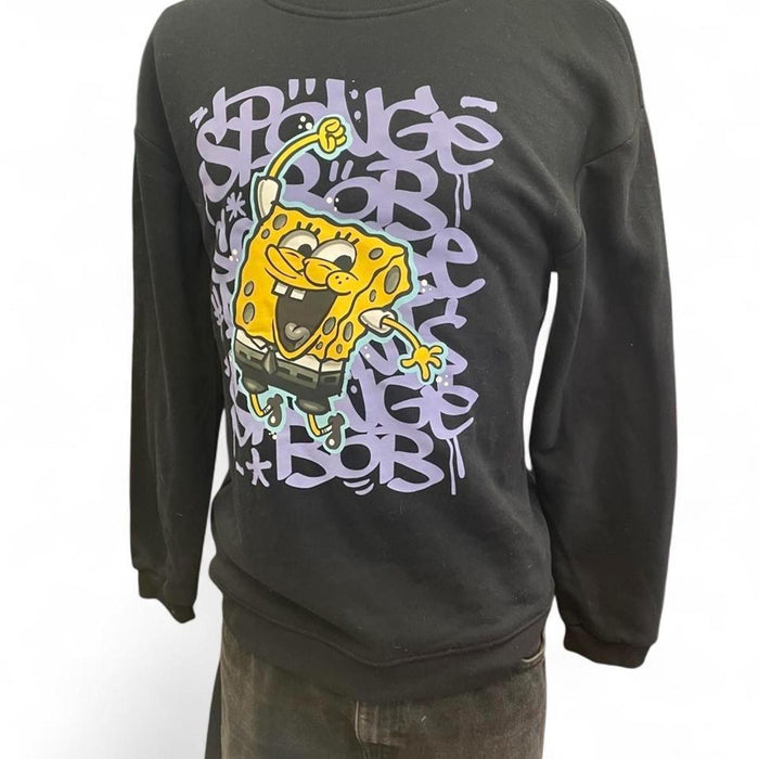 Black spongebob squarepants crewneck sweatshirt