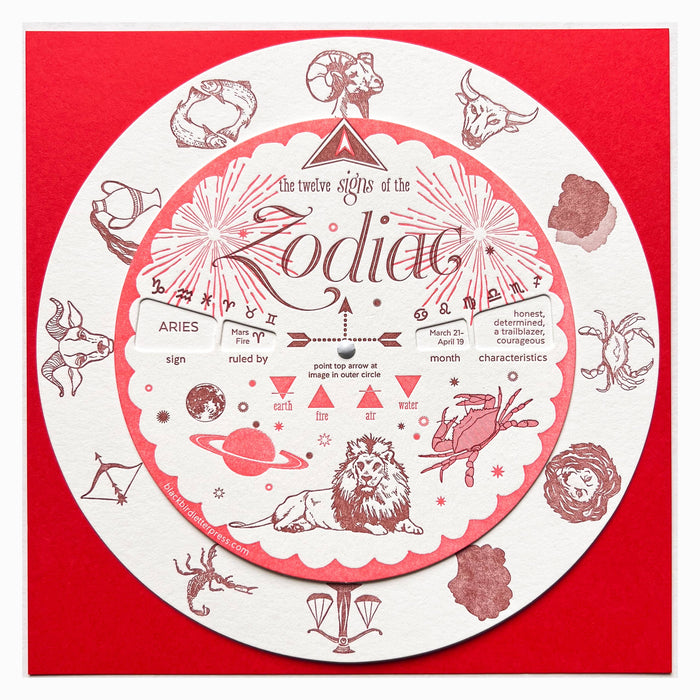 Blackbird Letterpress - Zodiac spinner / volvelle