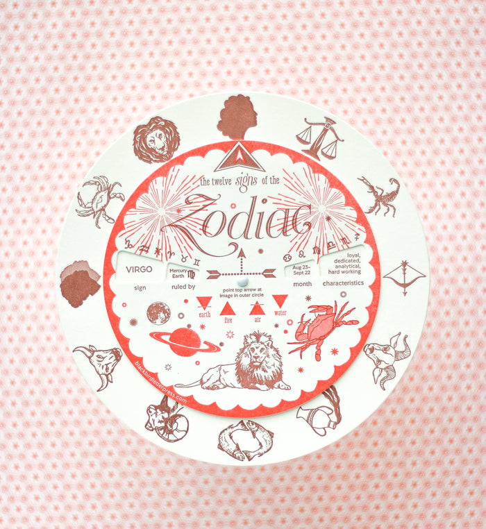 Blackbird Letterpress - Zodiac spinner / volvelle