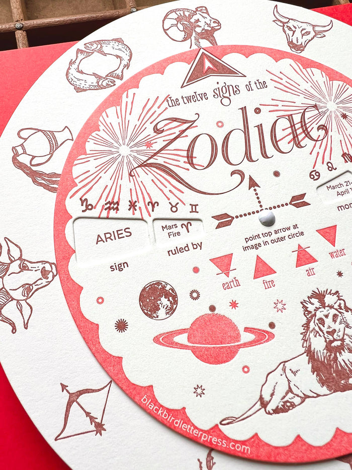 Blackbird Letterpress - Zodiac spinner / volvelle