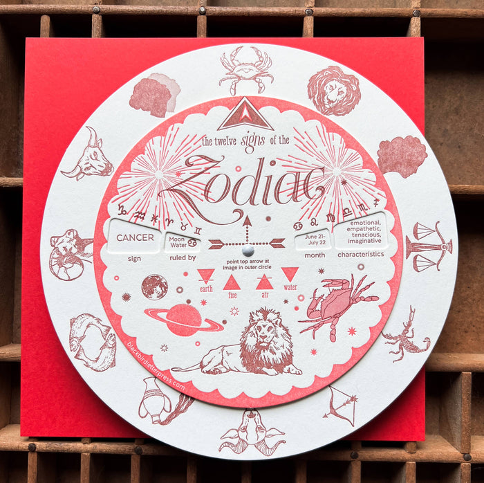 Blackbird Letterpress - Zodiac spinner / volvelle