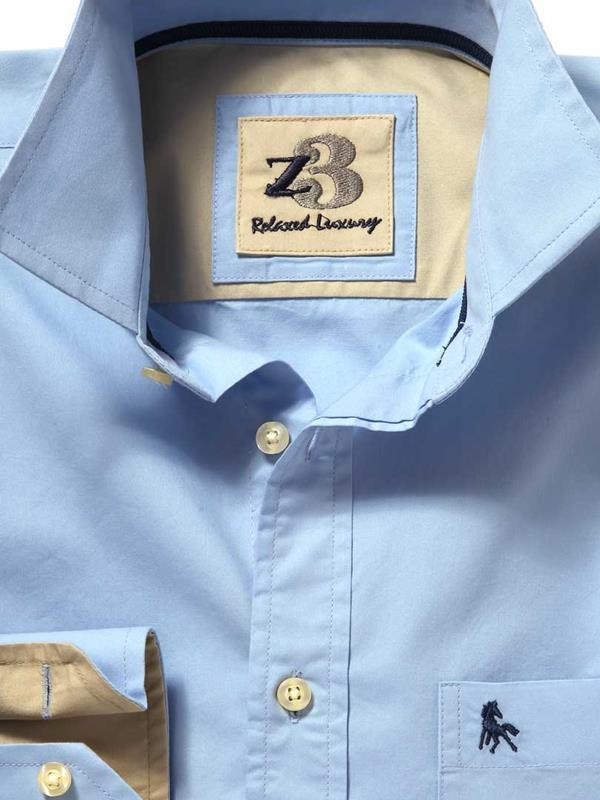 Bloom Sky Solid Cotton Shirt