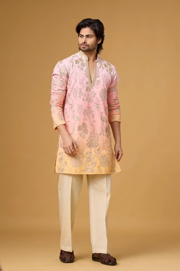 All Over Botanical Bloom Kurta for Men – Wedding Ethnic Wear | Mahavir NX