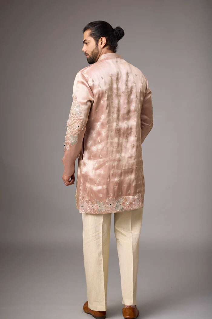 Blush Rose Ornate Kurta Set – Festive & Wedding Ethnic Wear | Mahavir NX