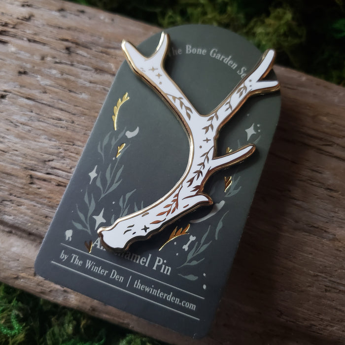 Botanical Deer Antler Enamel Pin