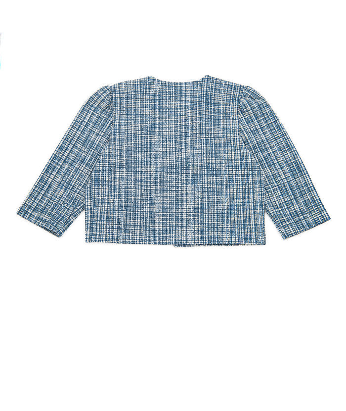 By Debra Girls Jackie Navy Plaid Jacket Girls Special Tops By Debra