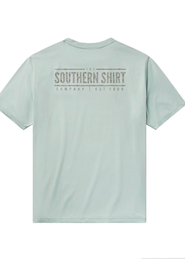 ssco short sleeve camo print text green badge t-shirt