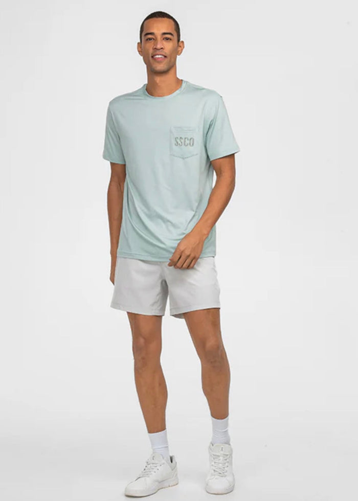 Camo Badge Short Sleeve Dusty Green Performance Tee