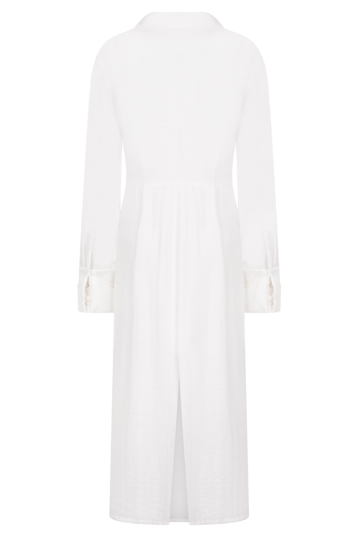 Cecilie Cut Out Shirt Midi Dress - White
