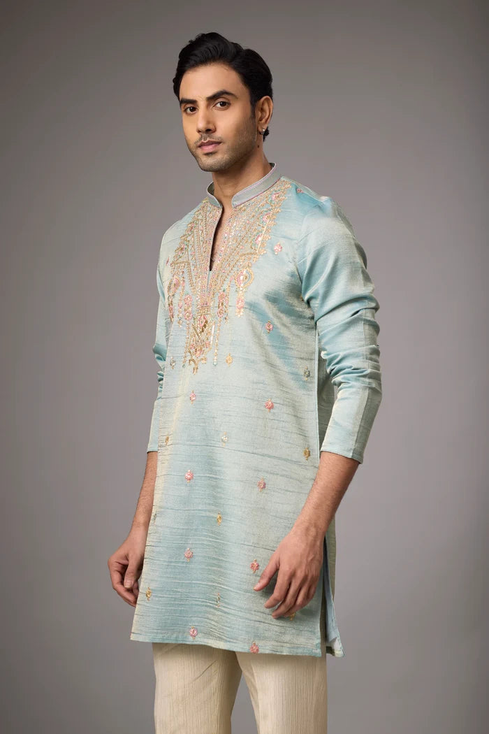 Ornate Neckline Heritage Kurta Set – Wedding & Festive Wear | Mahavir NX