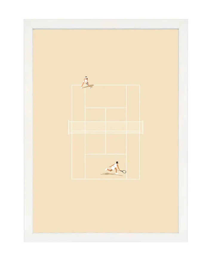 Centre Court Latte Print | A3 White Framed