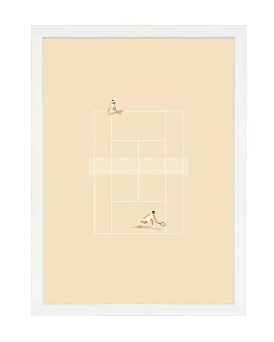 Centre Court Latte Print | A3 White Framed