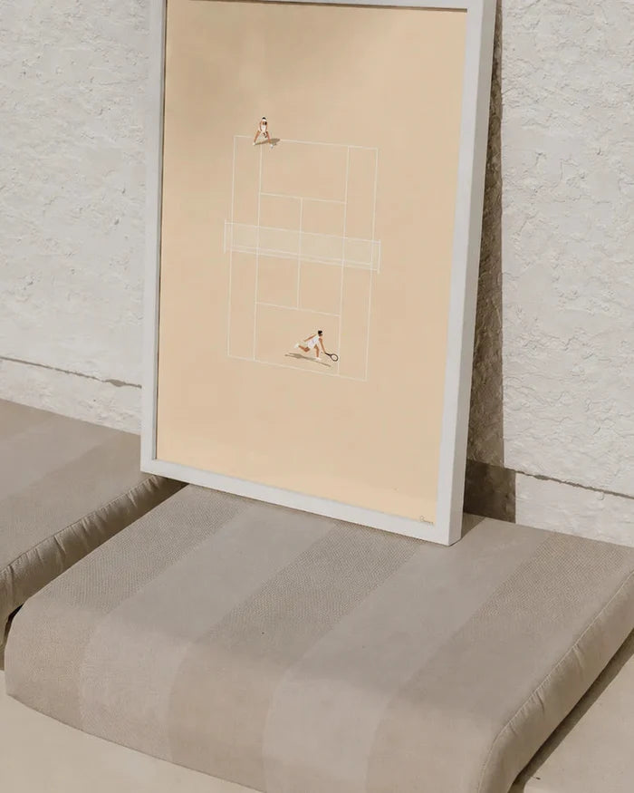 Centre Court Latte Print | A3 White Framed