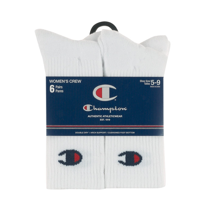Champion Women's Crew 6 Pack Socks
