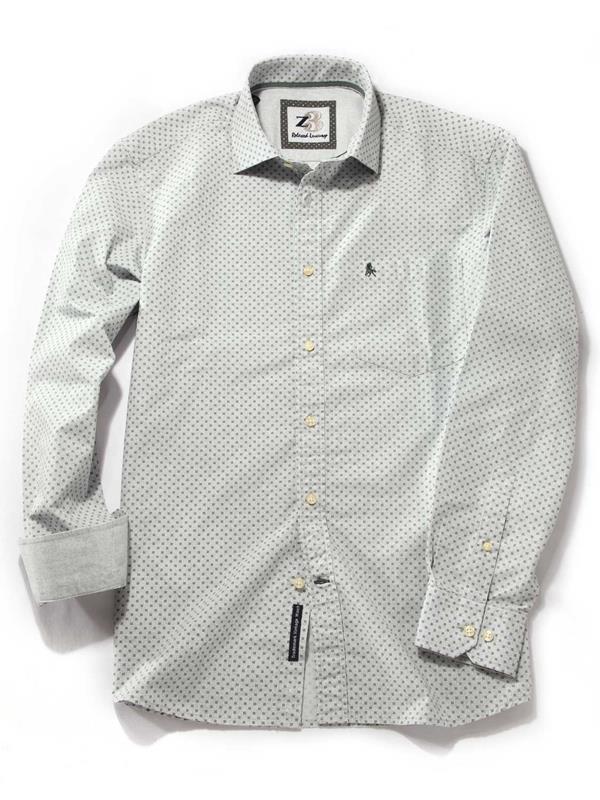 Chicha Green Printed Full sleeve single cuff   Cotton Shirt