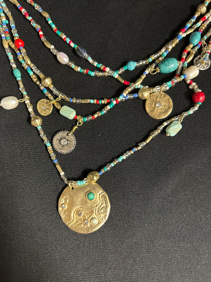 Chico's Multi Strand Beaded Necklace
