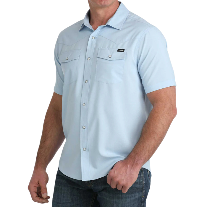 Cinch Men's S/S Camp Shirt in Light Blue