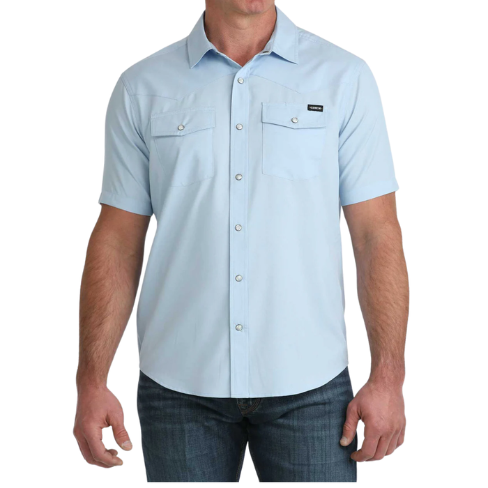Cinch Men's S/S Camp Shirt in Light Blue