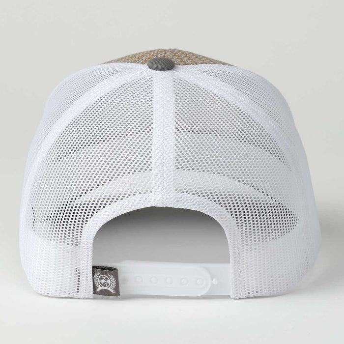 Cinch Women's Patch Logo Trucker Cap in Gray & White