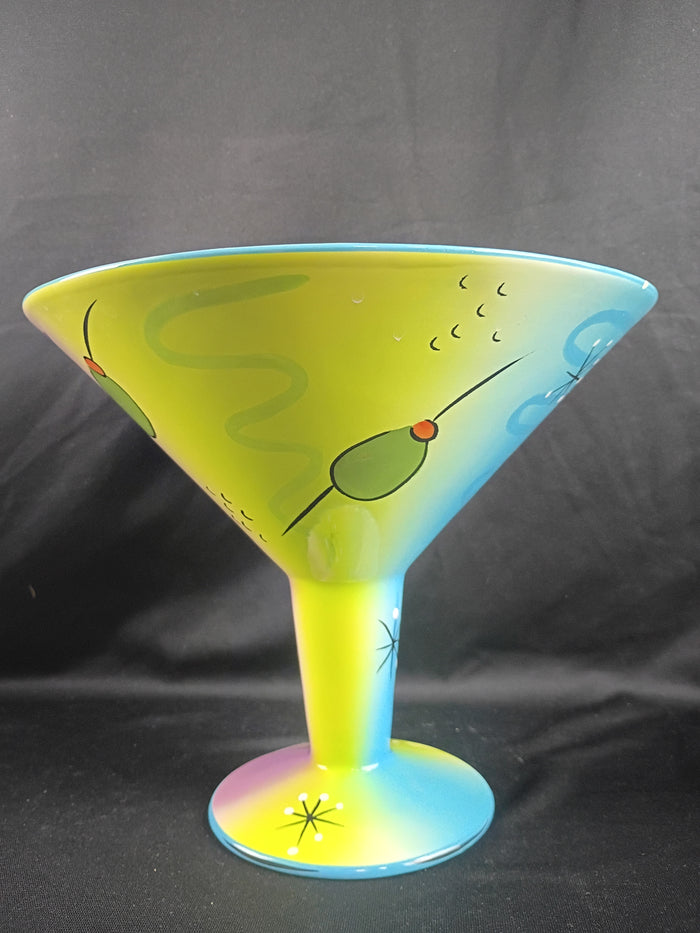 Clay Art Hand Painted Ceramic Martini