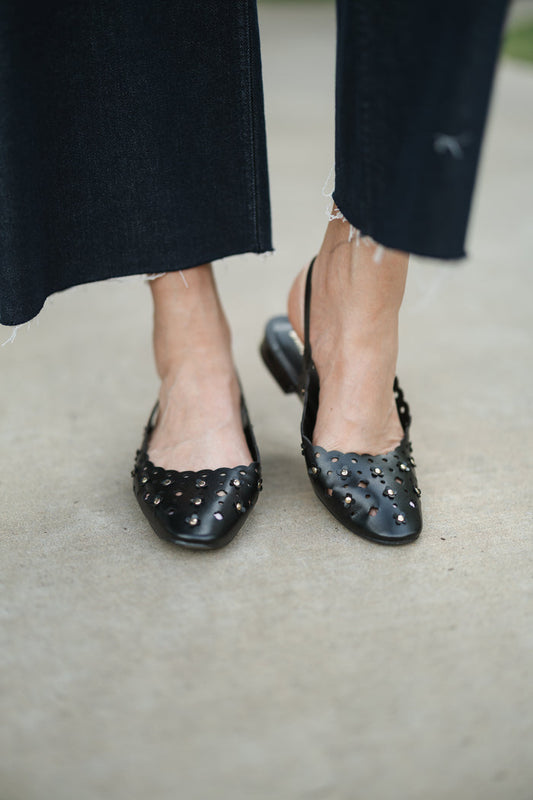 Coco Perforated Sling Back Flat