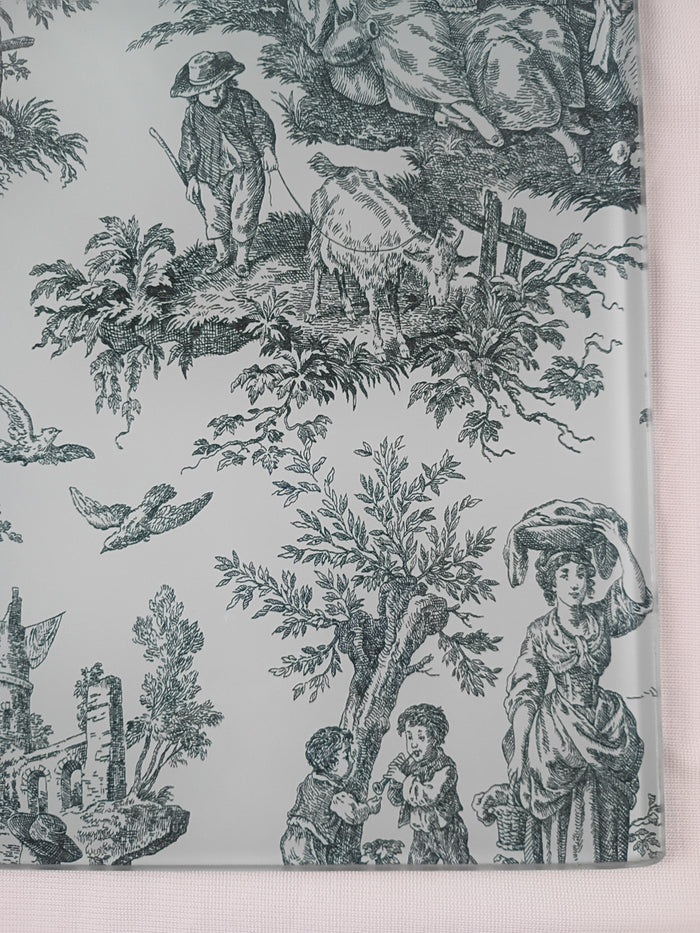 Colonial Print Glass Placemats
