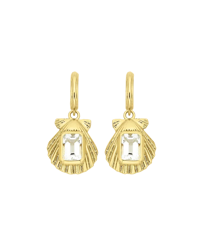 Cordelia Earrings | 22k Gold Vermeil with White Topaz