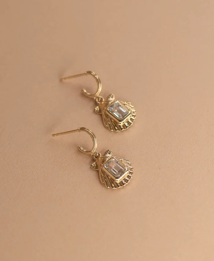 Cordelia Earrings | 22k Gold Vermeil with White Topaz