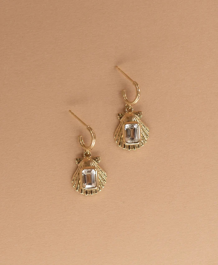 Cordelia Earrings | 22k Gold Vermeil with White Topaz