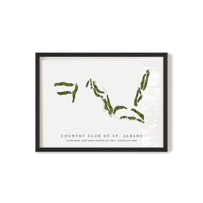 Country Club of St Albans - Tavern Creek | Golf Course Map | Black Frame