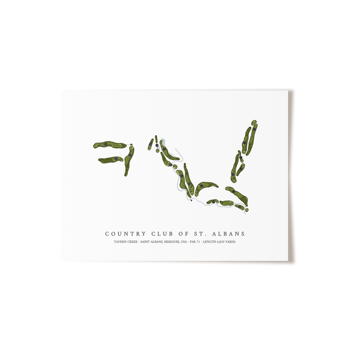 Country Club of St Albans - Tavern Creek | Golf Course Map | Unframed