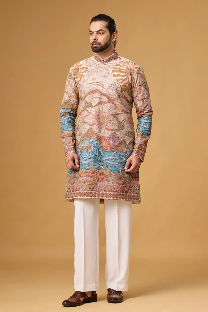 New Arrival Cream Kurta Set for Men – Ethnic Wear | Mahavir NX