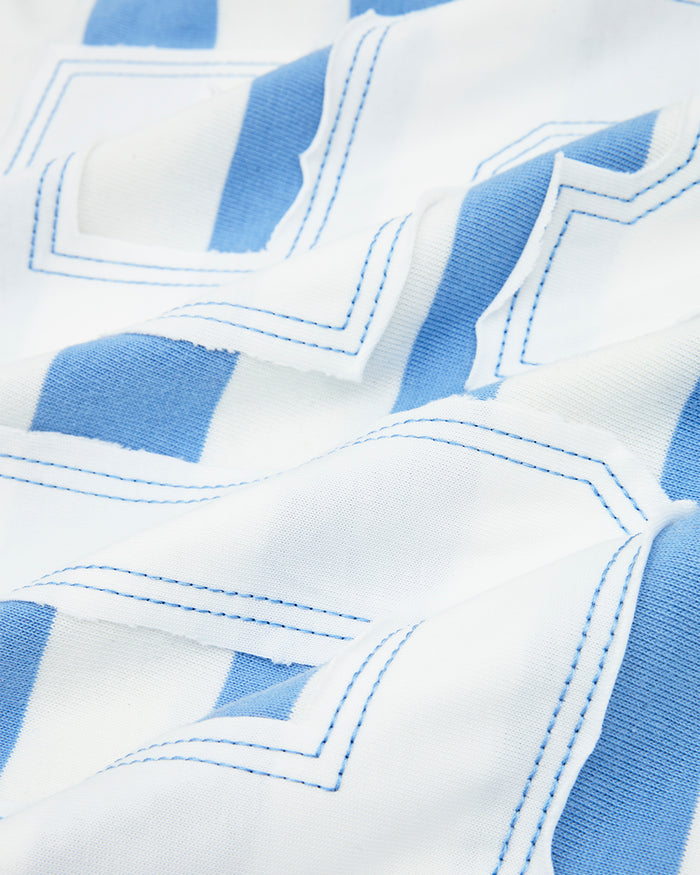 Crop Boxy Tee - Blue Stripe