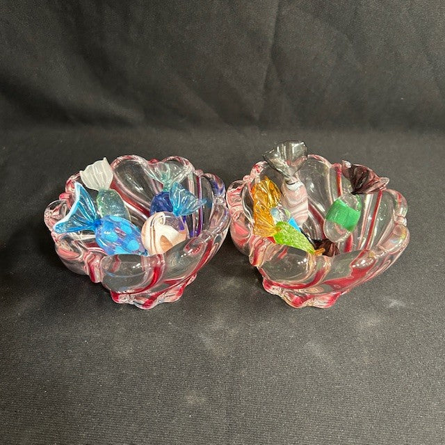 Crystal Candy Dishes w/ Murano Candies